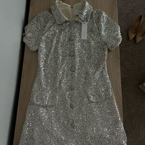 Mable sequin collared mini dress